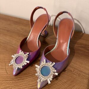 Amina Muaddi Begum Slingback Pumps LEFT: 37.5 RIGHT:37